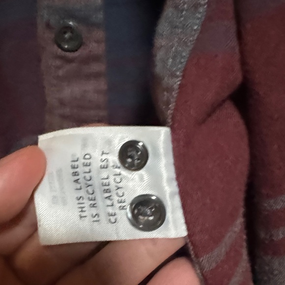 Outerknown Burgundy and Blue Plaid Shirt - Picture 6 of 8